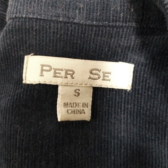 Navy Blue corduroy Per Se Blazer Size Small - Picture 4 of 6